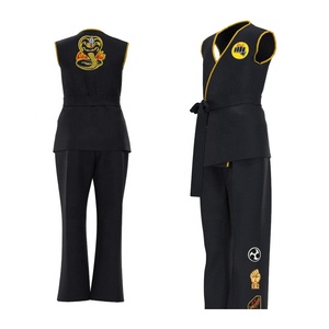 Tenue d'arts martiaux de qualité supérieure, figurine d'<span class=keywords><strong>action</strong></span> pour Halloween, hommes, vente en gros à bas prix, uniforme <span class=keywords><strong>Cobra</strong></span> Kai noir, uniforme de karaté - Product Image 6