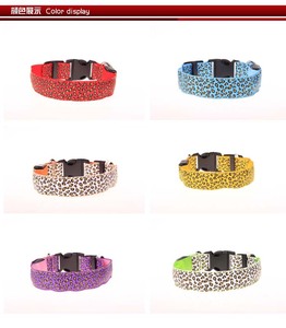 Collar de Perro de Poliéster Reflectante, Transpirable, Ajustable, con Rayas, Simple y de Lujo, con Luz LED que Brilla en la Oscuridad, para Seguridad Nocturna, Venta al Por Mayor - Product Image 6
