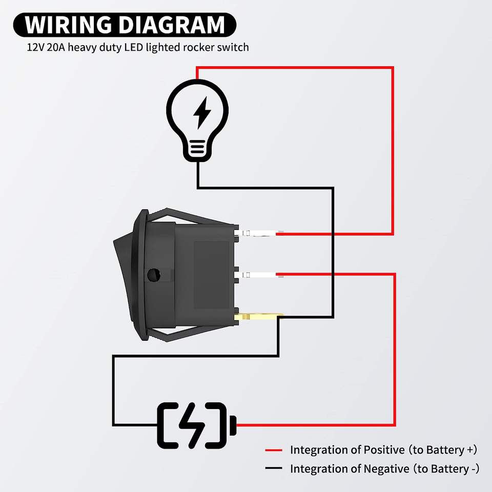 Mini KCD1 Rocker Switch - 12V 20A for Automotive & Boats