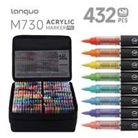 432 couleurs de marqueurs acryliques liquides directs, stylos de peinture à forte teneur en pigments, Acrylfarben, Pintura Acrilica, Kit de peinture sur roche et toile