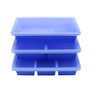 Cubes à soupe 3 tasses Plateau congélateur en silicone avec couvercle-Récipient <span class=keywords><strong>de</strong></span> préparation <span class=keywords><strong>de</strong></span> repas facile-Moule en silicone pour le stockage <span class=keywords><strong>de</strong></span> la soupe et <span class=keywords><strong>des</strong></span> aliments - Product Image 2