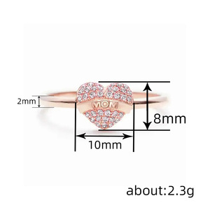 Anello con Cuore e Zirconi per Donne, Gioiello da Dito Elegante e alla Moda - Product Image 5