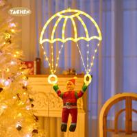 YACHEN DC Plastik Weihnachtsmann Fallschirm-Lichter 8 Modi LED Fernbedienung IP66 Zertifiziert Hängende Weihnachtsbaum-Dekoration für Zuhause