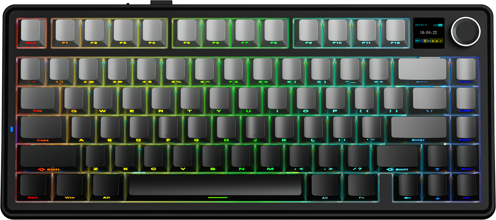 Gradient Grey side-engraved keycaps