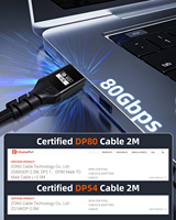 Cable DP 2.1 VESA de Fábrica ZONG al por Mayor para 8K 60Hz 3m 80Gbps FreeSync G-Sync VRR con Revestimiento de PVC para Monitor y Reproductor de DVD