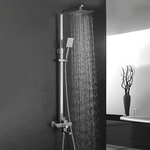 Bộ sen tắm hình vuông bằng thép không gỉ 304 với vòi sen mưa áp lực cao và vòi xịt cầm tay cho phòng tắm - Product Image 1