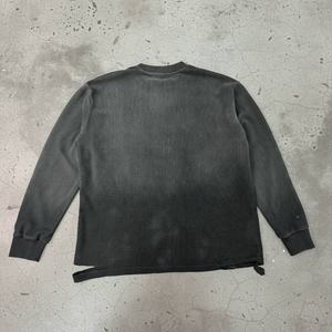 T-shirt en tissu gaufré personnalisé, délavé à l'acide, design graphique, impression par injection directe, manches longues, tricot gaufré, t-shirt homme - Product Image 3