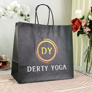 ถุงกระดาษคราฟท์สีน้ำตาลรีไซเคิลสำหรับใส่สินค้า ขนม ของขวัญ อาหารจานด่วน สำหรับโปรโมชั่น พร้อมโลโก้สั่งทำแบบมืออาชีพ - Product Image 2