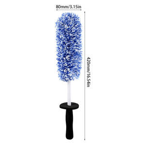 Ruote in fibra morbida per pneumatici con ruote per <span class=keywords><strong>auto</strong></span> spazzolate in bronzo profondo concavo <span class=keywords><strong>cerchi</strong></span> in lega di pulizia spazzola per autolavaggio con manico lungo - Product Image 3