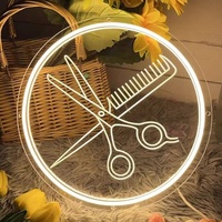 Enseigne néon LED en silicone personnalisée en gros, art mural lumineux d'intérieur pour salon de coiffure, barbier, zone de réception, décoration d'affichage