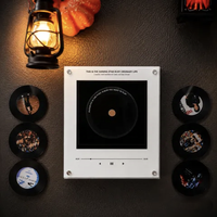Aimant de réfrigérateur rotatif NFC vierge en vinyle avec lumière LED, cadeau personnalisé à sublimation DIY avec photo, vente en gros OEM