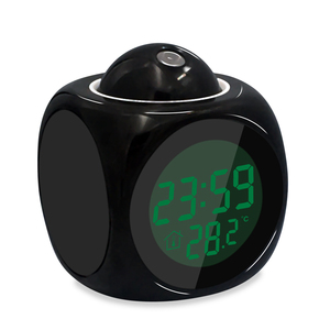 Horloge numérique de <span class=keywords><strong>projection</strong></span> de <span class=keywords><strong>plafond</strong></span> multifonctionnelle pour la maison et la chambre à coucher, avec écran LCD, <span class=keywords><strong>projection</strong></span> rotative à 90 degrés, calendrier et alarme - Product Image 2
