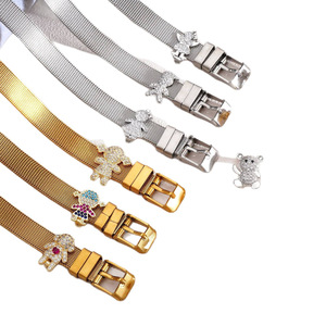 Stainless Steel Watch Strap Bracelet Cartoon Zircon Charm DIY Accessory For Children Gift Jewelry - Product Image 5