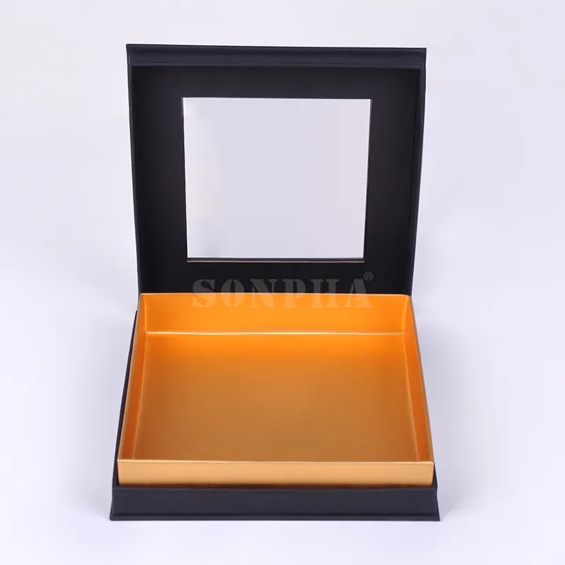 Custom Logo Lid Clear Pvc Window Gift Packaging Paper Boxes Cookies Grazing Chocolate Cupcake bakery Cake Box With Window