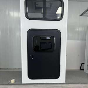 Porte de caravane, camping-car, remorque, côté passager et côté conducteur, noire, avec double vitrage, cadre en alliage d'aluminium, fenêtre moderne d'évasion - Product Image 2