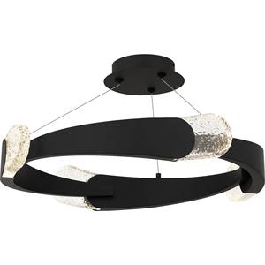 Plafonnier moderne industriel en métal noir et verre givré |   Éclairage Audacieux pour Café et Espaces à Concept Ouvert - Product Image 6