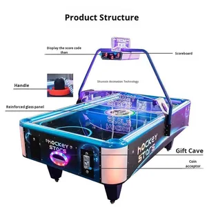 Juego de Hockey Arcade Comercial, Disponible en Stock, Para Padres e Hijos, 12V, Dos Jugadores, Funciona con Monedas, Pantalla Grande, 1 Año de Garantía, Inglés - Product Image 2