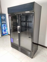 Pendingin Minuman Pintu Ganda Komersial Restoran Hemat Energi Kapasitas Besar Pendinginan Cepat Penyimpanan Minuman Dingin Baja Tahan Karat