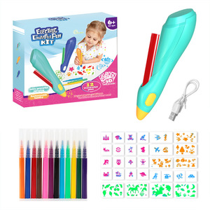 Nouveau kit <span class=keywords><strong>de</strong></span> stylo magique électrique pour enfants, bricolage, artisanat, <span class=keywords><strong>peinture</strong></span> 3D, stylo <span class=keywords><strong>de</strong></span> dessin, jouet avec 12 stylos à <span class=keywords><strong>aquarelle</strong></span> - Product Image 4