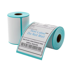 สติ๊กเกอร์บาร์โค้ดแบบม้วน ขนาด 4x6 นิ้ว สำหรับพิมพ์ความร้อนโดยตรง กันน้ำ กันน้ำมัน กันรอยขีดข่วน ขายดี - Product Image 1