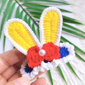 <span class=keywords><strong>3D</strong></span> tai thỏ BB Clip 100% hmade Kẹp Tóc Cô Gái sợi Crochet dễ thương cà rốt trẻ em Phụ kiện tóc - Product Image 6