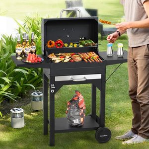 <span class=keywords><strong>Barbecue</strong></span> au charbon de bois moderne et durable MASTER COOK avec deux tables latérales, surface de cuisson de 332 pouces carrées, fumoir extérieur <span class=keywords><strong>pour</strong></span> le camping et le jardin - Product Image 5