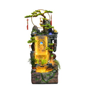 Fuente de agua interior Quanfangyuan con luz LED y diseño de árbol de pino para decoración de sala de estar u oficina, 110-220V - Product Image 4