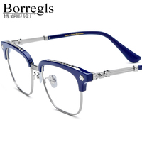 Lunettes en Acétate Borregls pour Femmes 2026 – Nouvelle Monture Carrée Chromée de Marque pour Hommes – Lunettes Optiques CH 19396