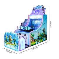 Creatfun Y608-1 Machine de jeu d'arcade à tir à l'eau pour 2 joueurs, en métal et plastique, avec monnayeur, système de rédemption de tickets, lumières LED et musique