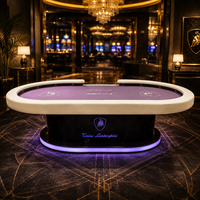 Fabricant professionnel de tables de Baccarat SUCCESSOR, table de poker de luxe sur mesure pour projets de jeux VIP, LED 10