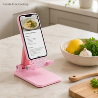 Support de téléphone portable et tablette pliable et réglable en hauteur pour bureau