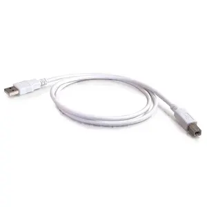 Putih 3-kaki USB 2.0 A Male ke B Male 24 #28 AWG kabel