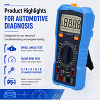Multimeter Otomotif True RMS Multimeter Mobil dengan Pengukur Sudut Putaran Tacho RPM NCV Tegangan Arus Suhu untuk Perbaikan Mobil