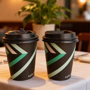 Gobelet à thé jetable personnalisable durable de 8 oz, à paroi simple, bon marché, pour boissons chaudes, gobelet à café en papier avec couvercles en plastique - Product Image 1