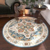 Tapis persan rond pour salle de bain, lavable, résistant au rétrécissement, anti-taches, pliable, léger, fin, style bohème, en polyester, tapis circulaire