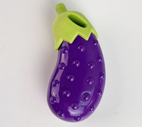 Jouet pour chien en TPR au design mignon, en forme de légumes (carotte, maïs, aubergine), avec son, pour mâcher et nettoyer les dents, jouet interactif pour chien