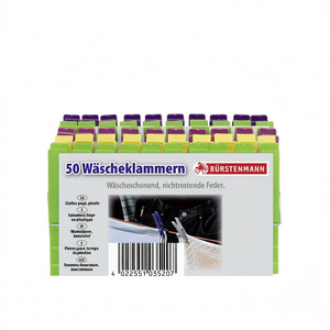 BRSTENMANN Pinzas para la ropa, 50 piezas, de plástico, con resorte antirrobo, para lavandería - Product Image 1