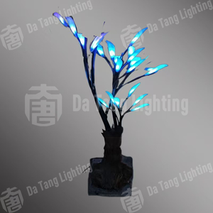 Lumière décorative en forme de feuille cyan avec résine époxy PVC, LED, étanche IP65 et à intensité variable pour la décoration extérieure de jardins, parcs et paysages - Product Image 4