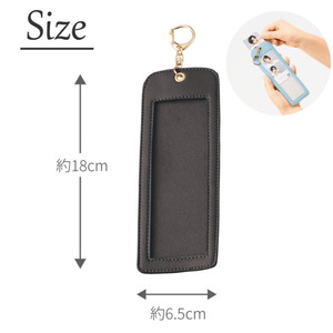 Korean style PU <b>leather</b> pet photo storage <b>keychain</b>, solid color DIY long photo clip portable <b>keychain</b> pendant - Product Image 5