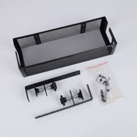Support de rangement rectangulaire moderne en métal et acier au carbone avec finition laquée, à un seul niveau, en plastique PP, pour gestion des câbles sous le bureau
