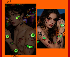 <span class=keywords><strong>Tatuajes</strong></span> Temporales Luminosos de Esqueleto para Halloween, Brillan en la Oscuridad, <span class=keywords><strong>Tatuajes</strong></span> Corporales de Araña para Niños y Niñas - Product Image 5
