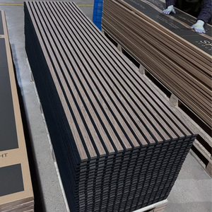 Panneau acoustique en bois de fibres de polyester MDF, <span class=keywords><strong>plaque</strong></span> absorbante pour studio à domicile, auditorium, insonorisation, panneau ripado, suppression du <span class=keywords><strong>bruit</strong></span>, texturé - Product Image 5