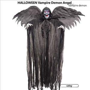 Decoración Colgante Luminosa de Halloween: Alas de Ángel, Demonio, Vampiro, Esqueleto, Fantasma para un Ambiente de Terror - Product Image 1