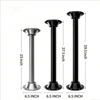 Pied de table monocolonne en métal noir pour camping-car, caravane, bateau, accessoire de mobilier de table à manger