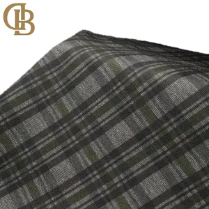 Wholesale Manufacturers In Stock 53%T 43%R 4%SP Dark Green Plaid Print Stretch Knitted Ponti Roma Fabric