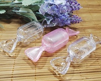 Offre Spéciale bonbon forme transparente transparente en plastique rose 6g 6ml mini pot de crème pour les soins de la peau cosmétique conteneur paquet