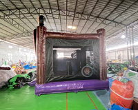 Château gonflable à thème citrouille d'Halloween avec toboggan, combo de jeux pour enfants, château sauteur pour festival