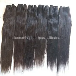 Não transformados Natural cabelo humano em linha reta Real Remy Indiano Virgem Natural