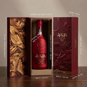 Boîte rigide personnalisable avec logo rouge en relief 3D en forme de dragon, conteneur haut de gamme avec dorure à chaud pour <span class=keywords><strong>Cognac</strong></span>, Whisky, Liqueur - Product Image 2