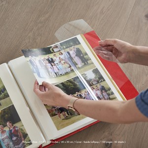 Couverture en daim rouge personnalisé album photo de mariage livre personnalisé mémoire Scrapbook couverture rigide livre d'or - Product Image 2